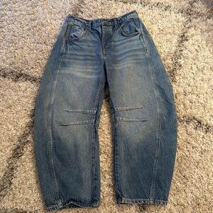 We The Free Good Luck Mid-Rise Barrel Jeans